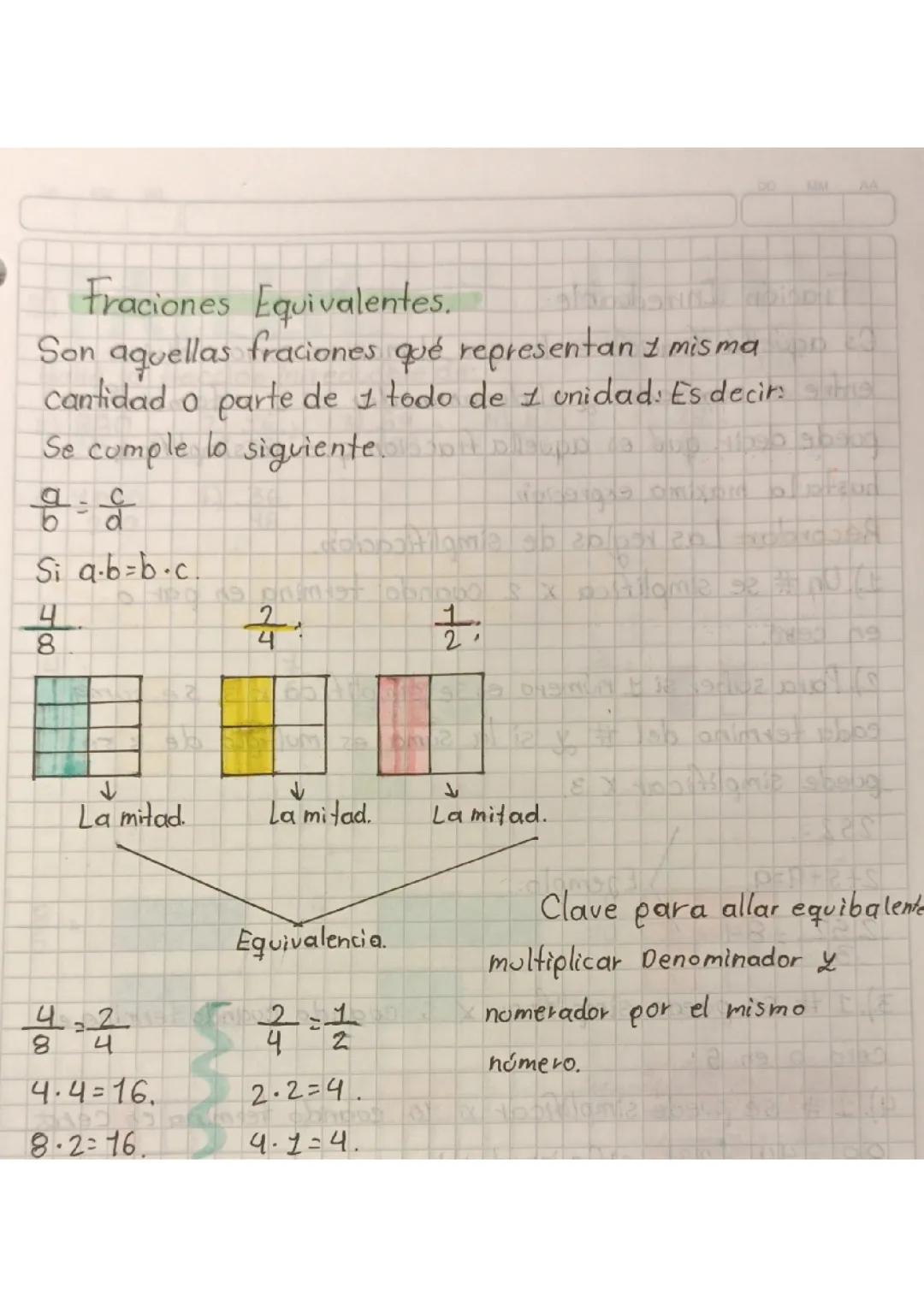 Fracciones equivalentes