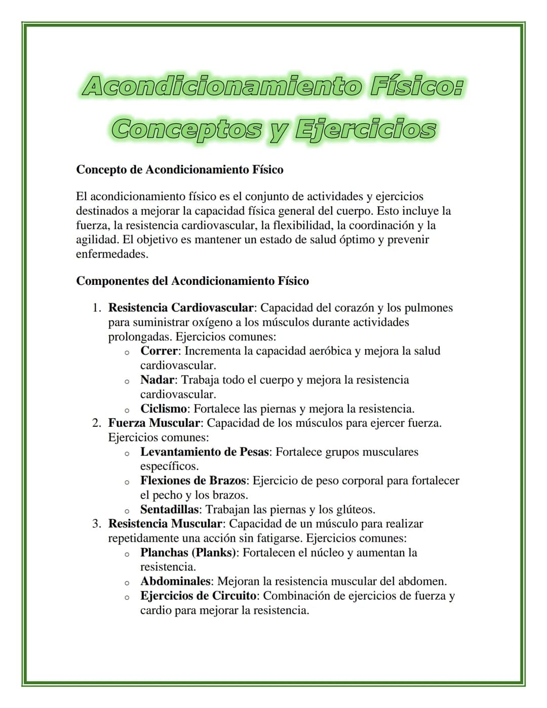 ACONDICIONAMIENTO FÍSICO