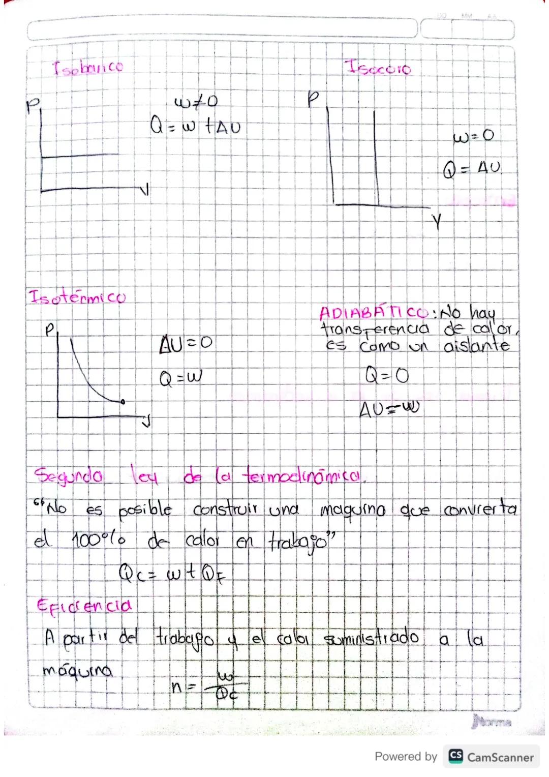 Termodinamica.
Ley cero
Dos o
mos cuerpos en contacto on contacto entran
En equilibrio.
Primera ley de la termodinamica
Q = w
+ Δυ
to
trabaj