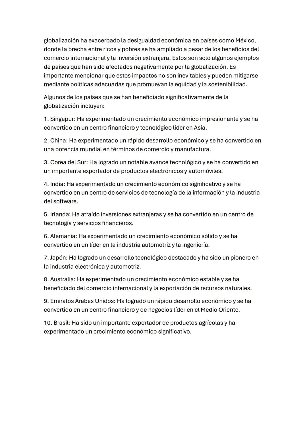 La globalización es un proceso complejo que abarca aspectos económicos,
tecnológicos, sociales y culturales. Consiste en la creciente comuni