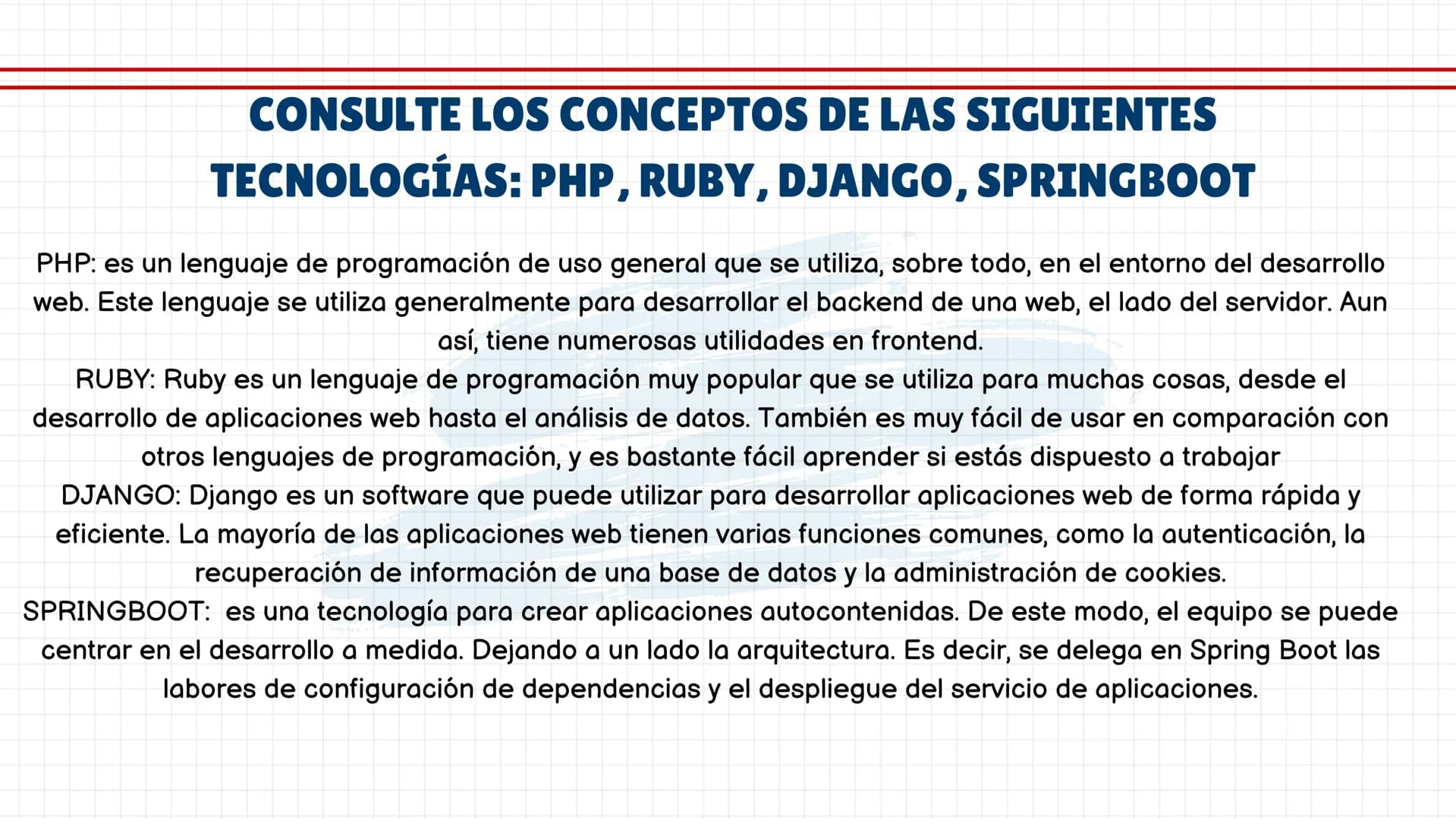 ACTIVIDAD
COMPLEMENTARIA QUE ES UN FRAMEWORK
Un framework es un entorno o marco de trabajo, un conjunto de prácticas, conceptos y
criterios 