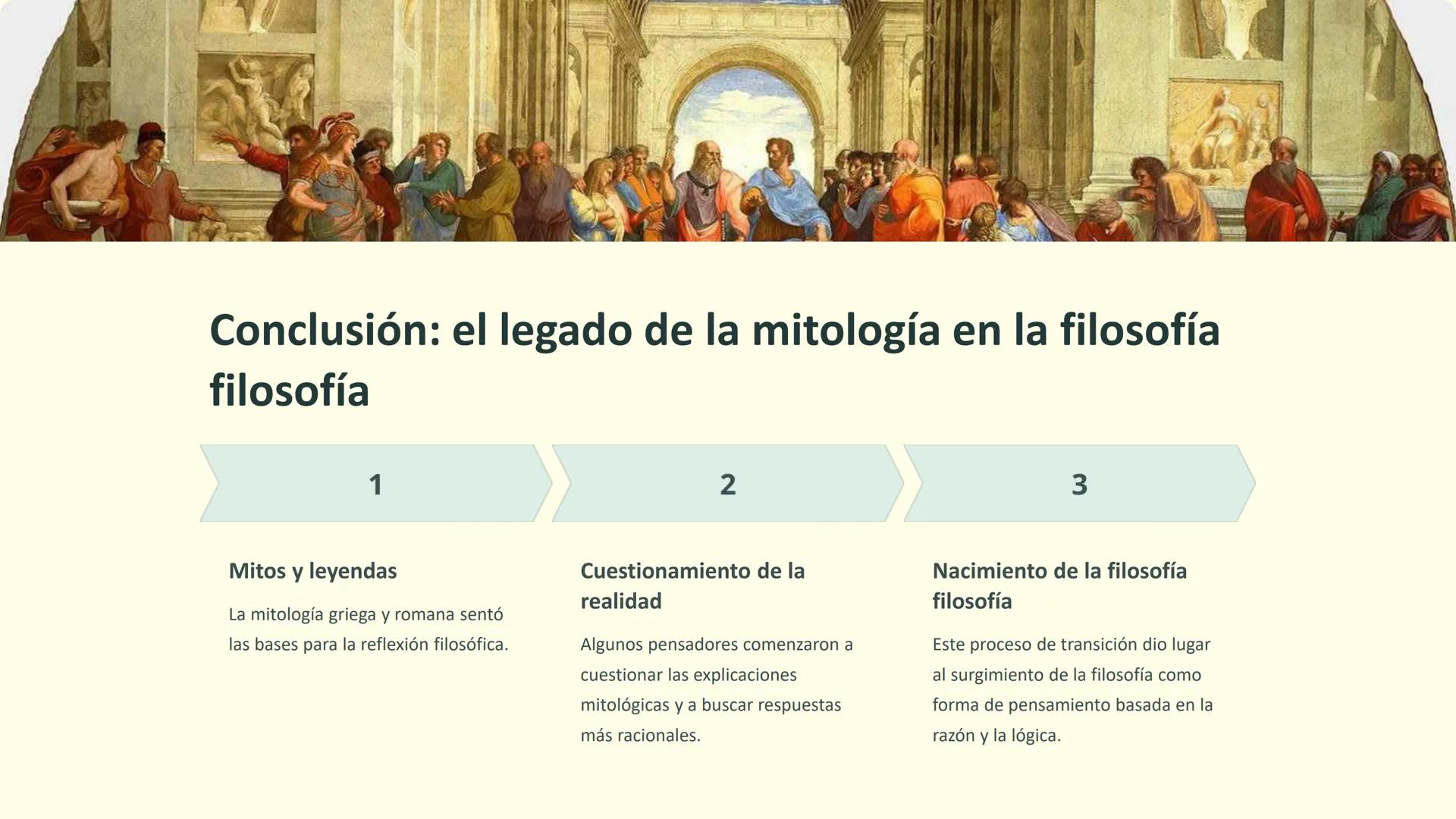 Antecedentes de la filosofía:
Mitología griega y romana, paso del
mito a la razón
Desde tiempos inmemoriales, las civilizaciones antiguas ha