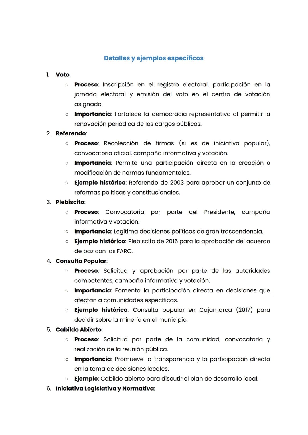 MECANISMOS DE PARTICIPACIÓN CIUDADANA
REPASO RAPIDO PARA EL ICFES
Mecanismos de Participación Ciudadana
1. Voto:
。 Descripción: El voto es e