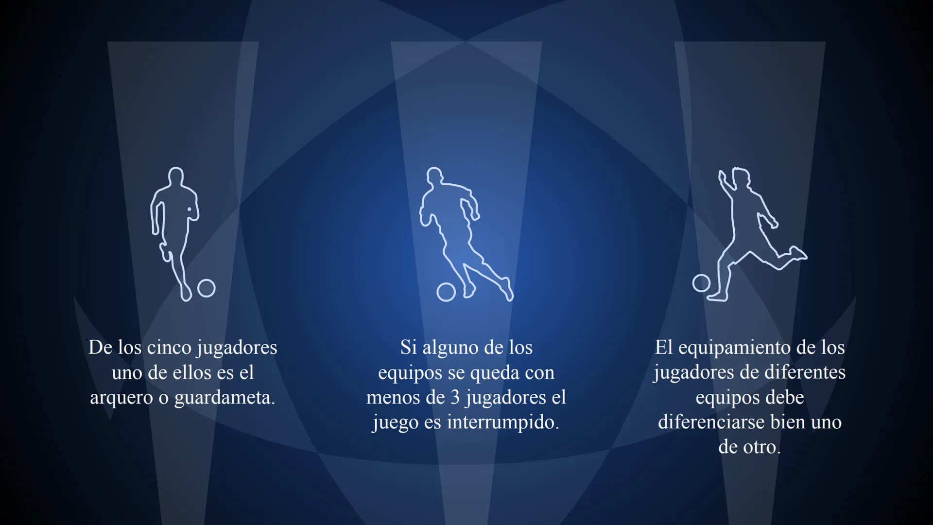 FUTBOL SALA
Laura Sofía Lasso Prada 1
¿QUE ES?
CONTENIDOS
2
HISTORIA
3
REGLAS
4
EQUIPAMIENTO CONTENIDOS
5
FUTSAL EN
COLOMBIA
6
PRE DEPORTIVO