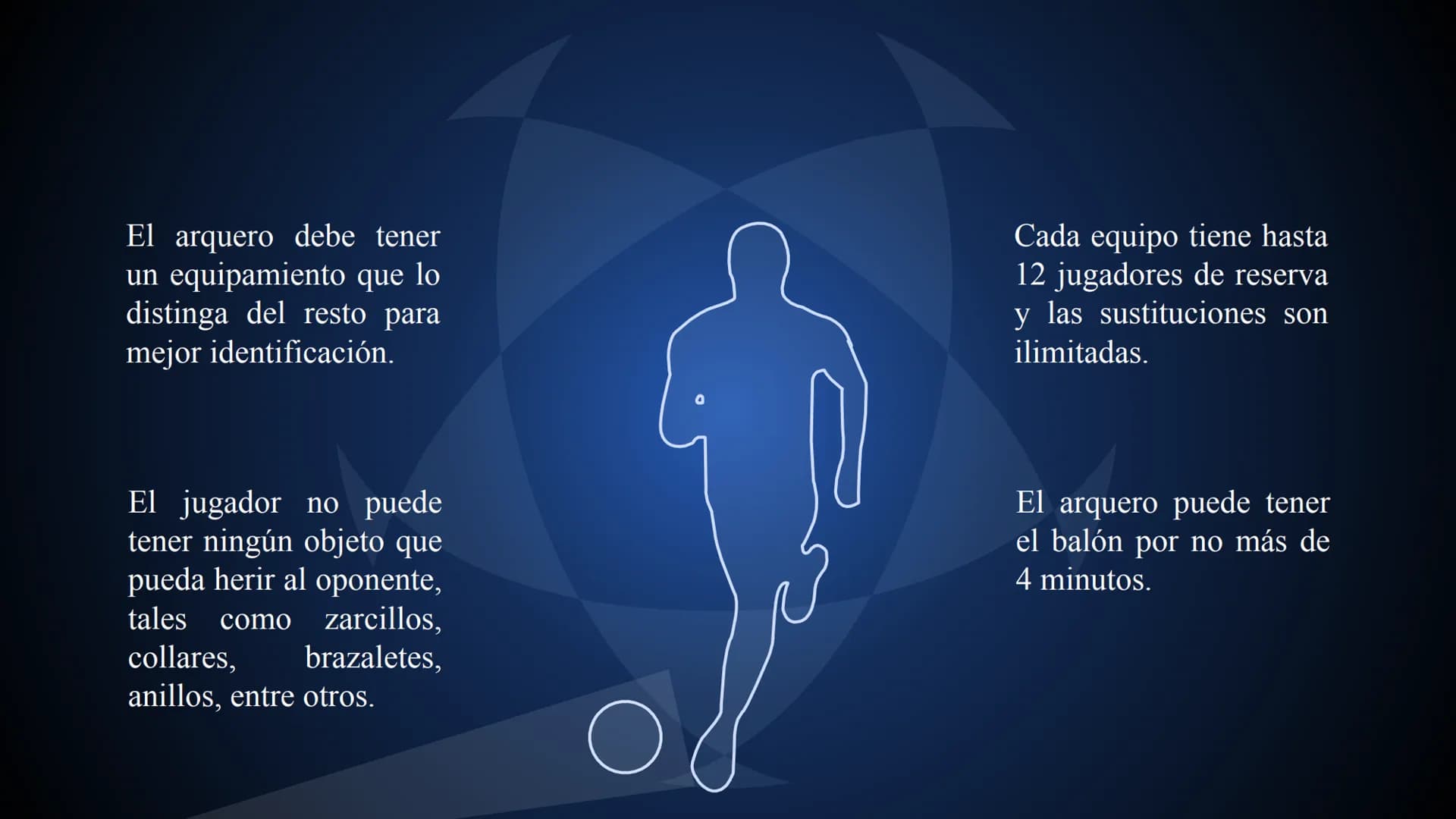 FUTBOL SALA
Laura Sofía Lasso Prada 1
¿QUE ES?
CONTENIDOS
2
HISTORIA
3
REGLAS
4
EQUIPAMIENTO CONTENIDOS
5
FUTSAL EN
COLOMBIA
6
PRE DEPORTIVO
