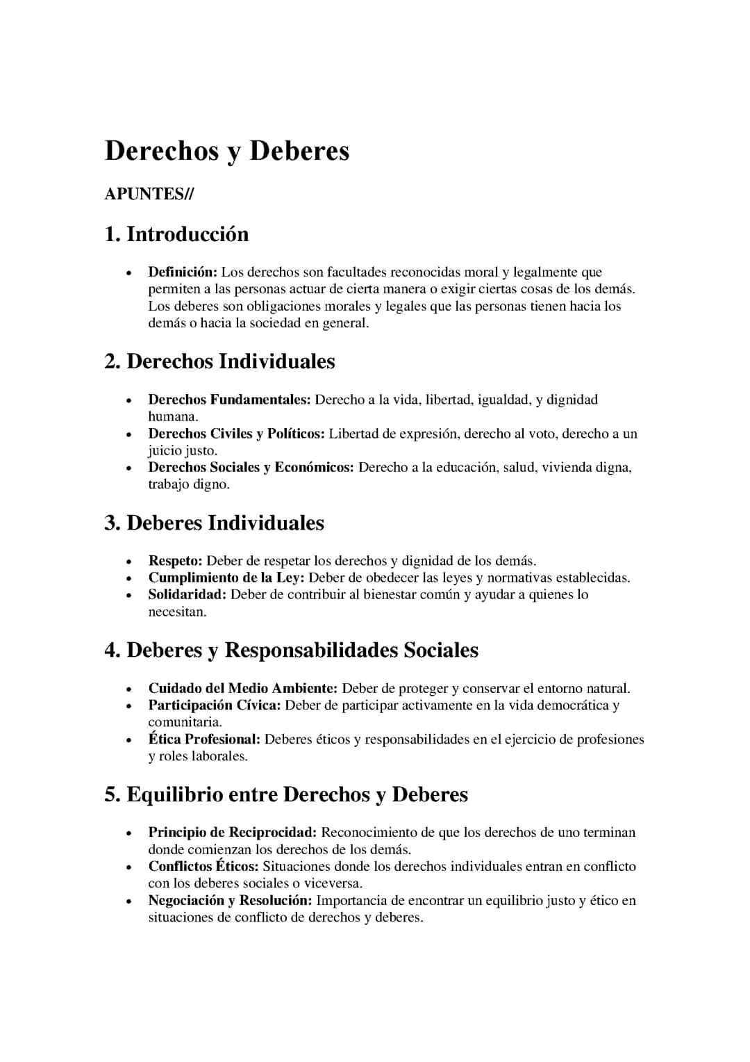Derechos y Deberes