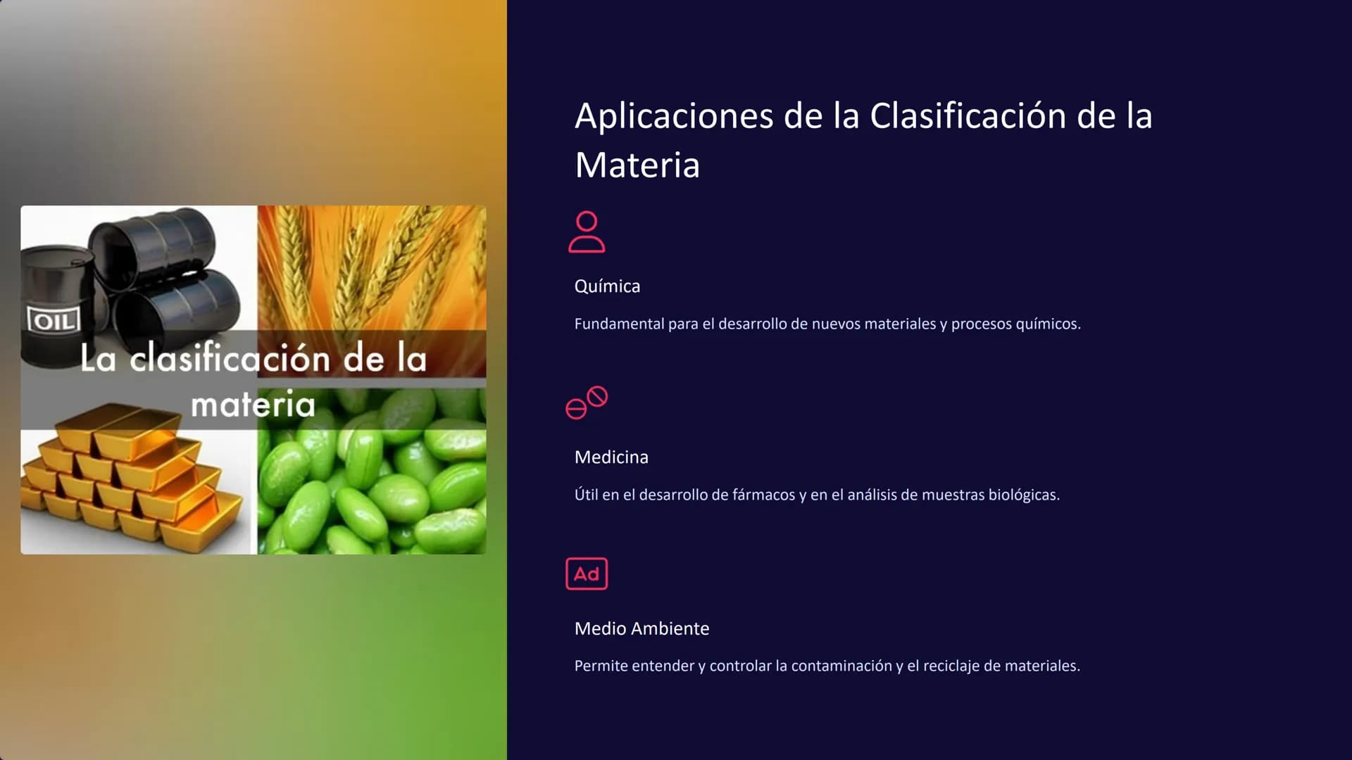 Clasificación de la
Materia: Mezclas y
Sustancias Puras
La materia se clasifica en mezclas y sustancias puras, las
puras, las cuales pueden 