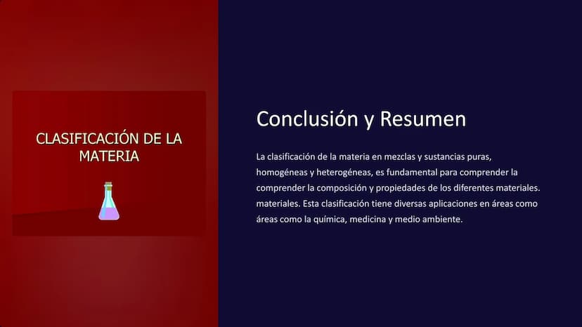 Clasificación de la
Materia: Mezclas y
Sustancias Puras
La materia se clasifica en mezclas y sustancias puras, las
puras, las cuales pueden 