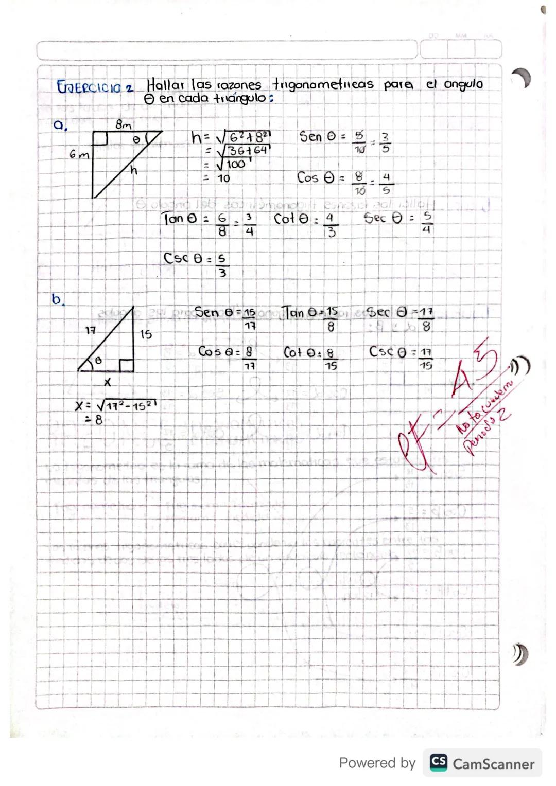 RAZONES TRIGONOMETRICAS
La trigonometria es la rama de las matematicas que estudia las
medidas de los triangulos
Trigonometria
-
・Trigonom =