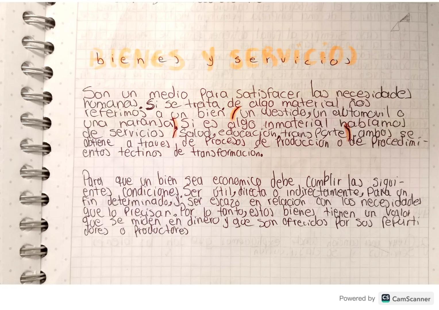 # bienes y servicios

Son un medio para satisfacer las necesidade)
homanew. Si se treita, de algo material nos
referimos a un bien (un Westi