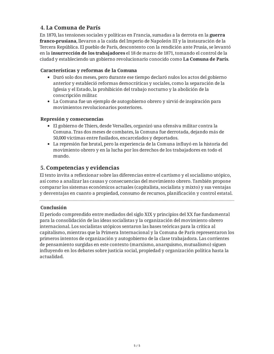 Resumen Extenso: Socialismo Utópico, Movimiento Obrero y la
Comuna de París
1. Algunos socialistas utópicos
Los socialistas utópicos conform