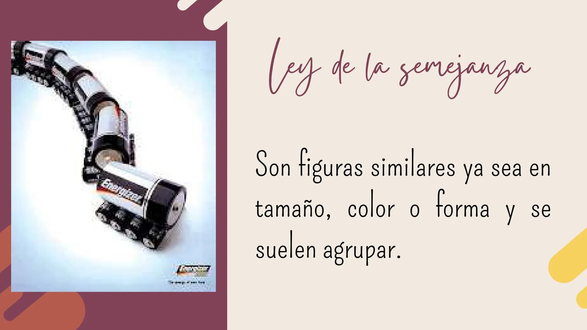 Ley de la gestatt
by
Son reglas que nos explican el
origen de las percepciones a
través de los sentidos.
PROXIMIDAD
SEMEJANZA
DIRECCIÓN
COMÚ