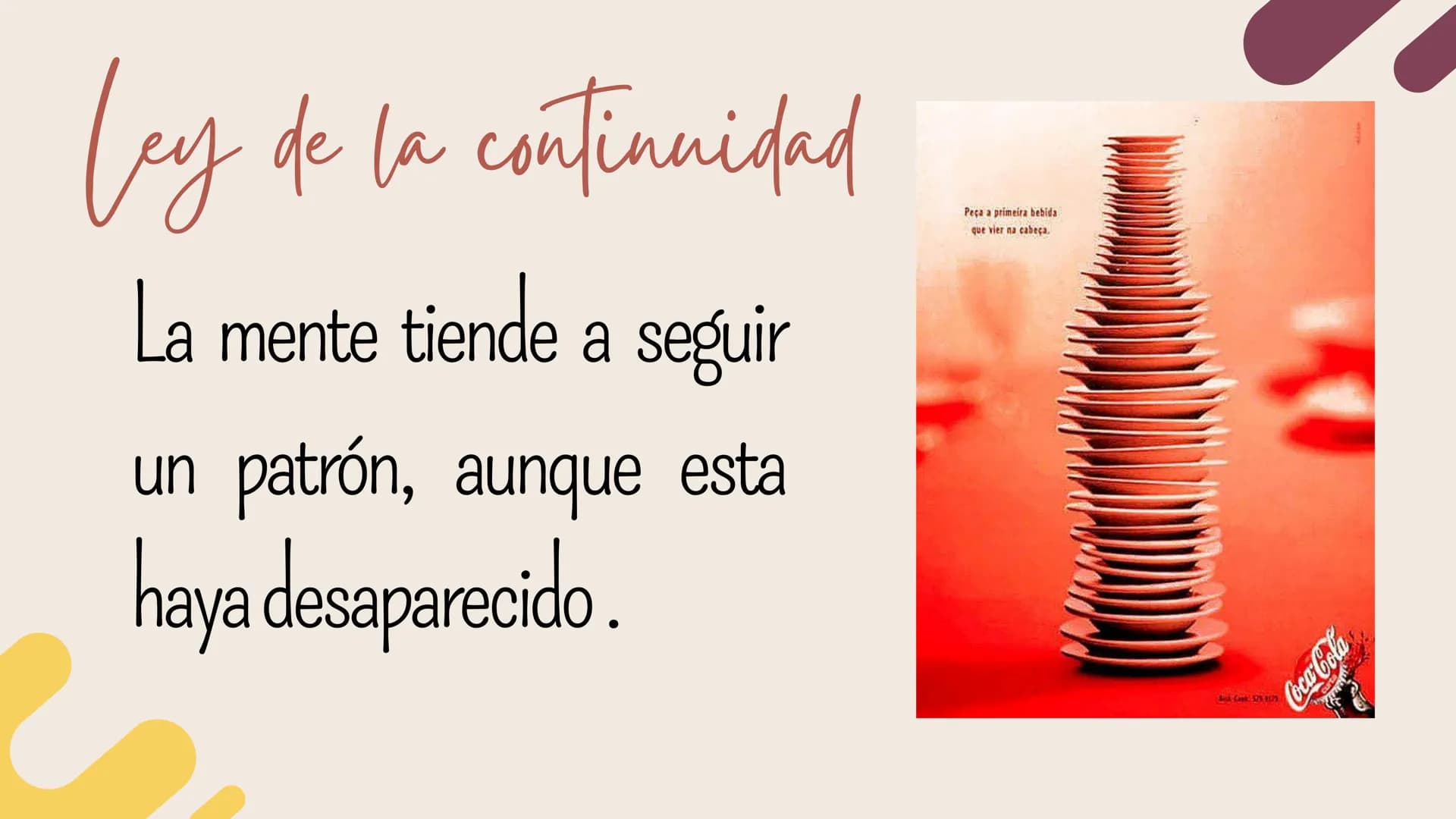 Ley de la gestatt
by
Son reglas que nos explican el
origen de las percepciones a
través de los sentidos.
PROXIMIDAD
SEMEJANZA
DIRECCIÓN
COMÚ
