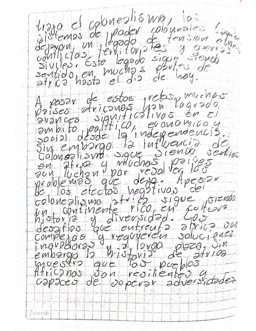 # El colonealismo en 3
es!
Desde los años 1800 Europa comenza 2
explorar y conquistar africa, principalmente
para obtener riquesas y recurso