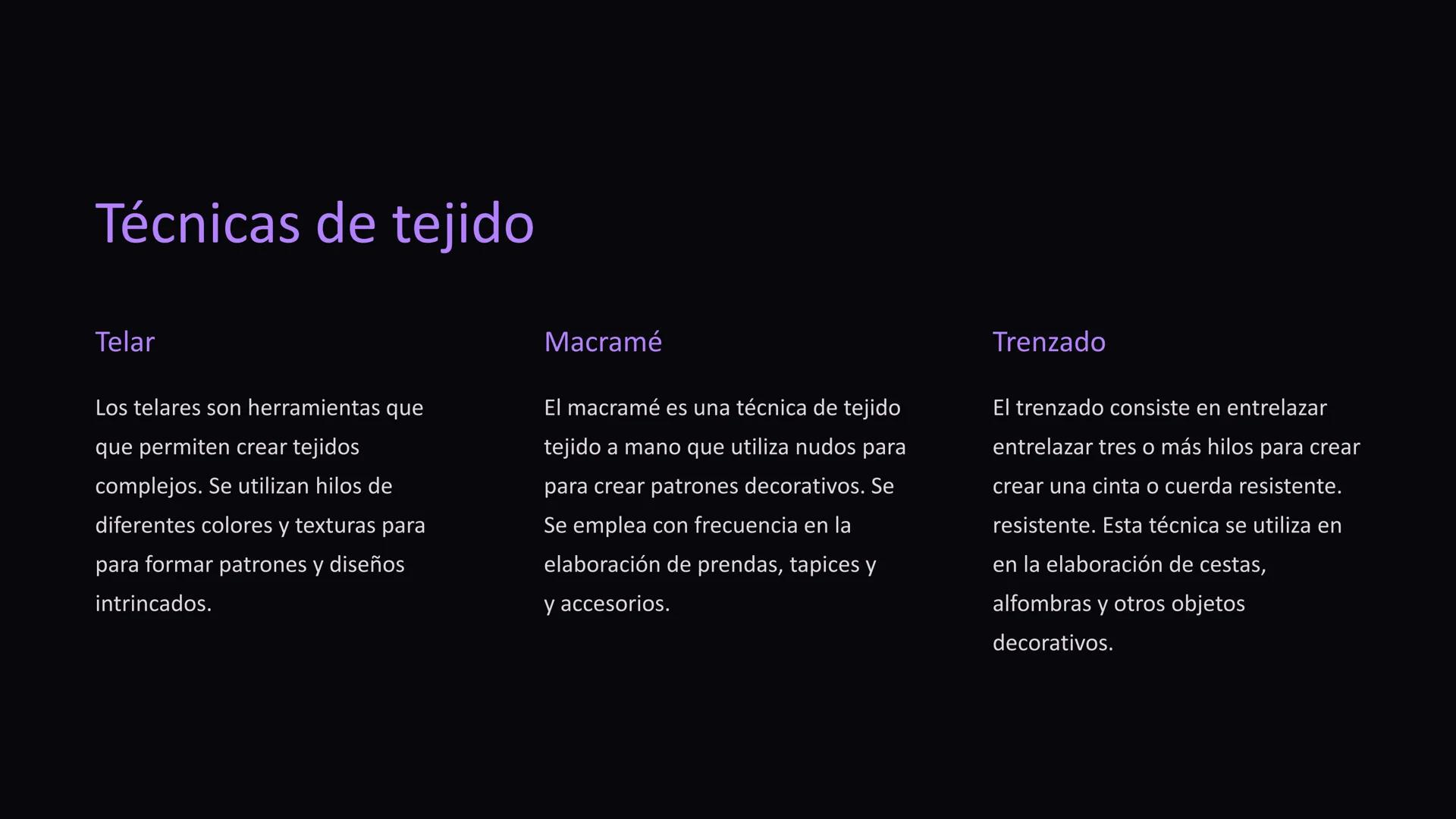 Introducción al arte
arte textil
El arte textil abarca diversas técnicas para transformar fibras naturales o
naturales o sintéticas en obras