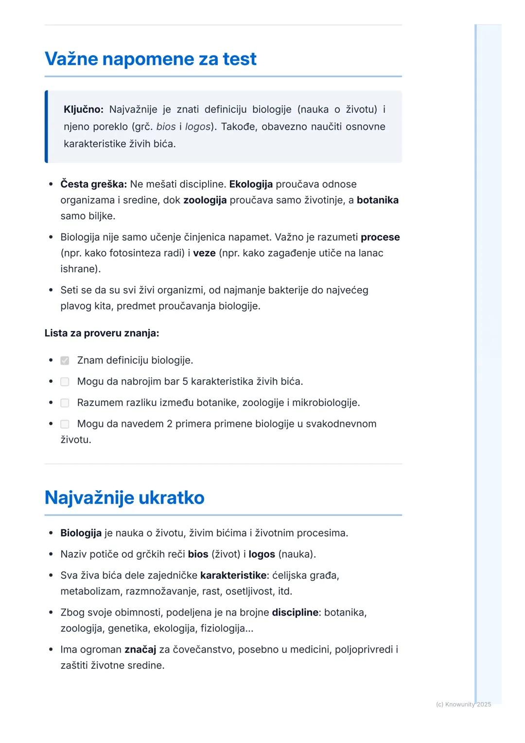 # Šta je biologija?

## Uvod u biologiju

Biologija je prirodna nauka koja se bavi proučavanjem života i živih
organizama. Sam naziv potiče 