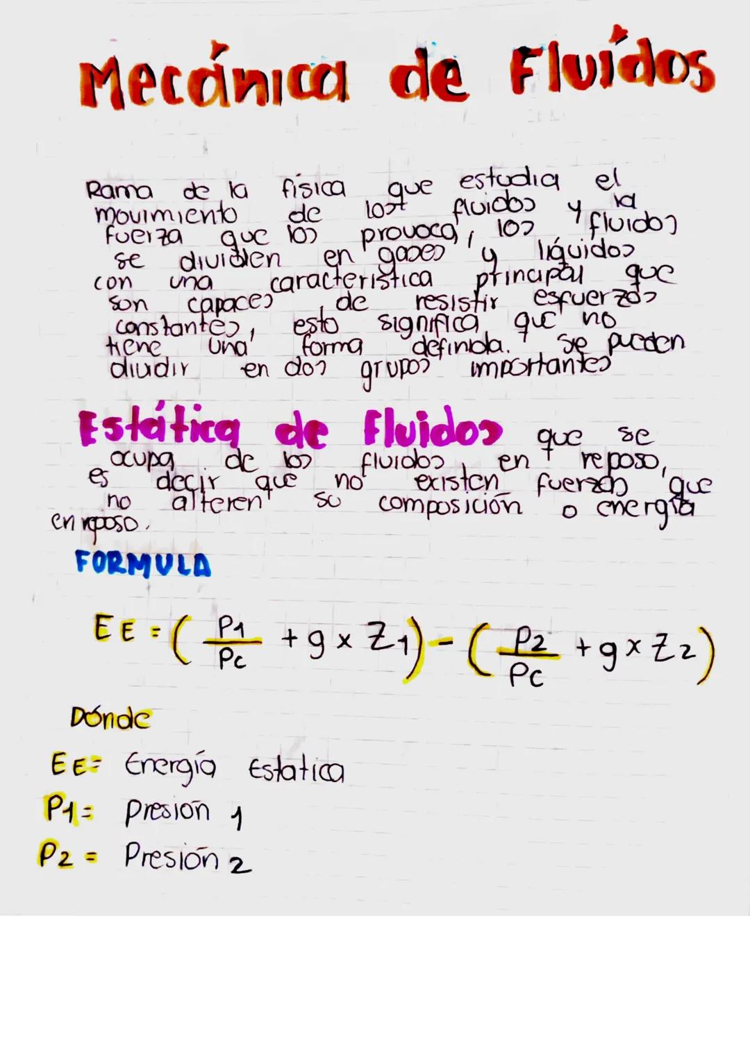# Mecánica de Fluidos

Rama de la física que estudia el
movimiento de 107 fluidos y la
fuerza que 107 provoca, 102 fluidos
se dividden en ga