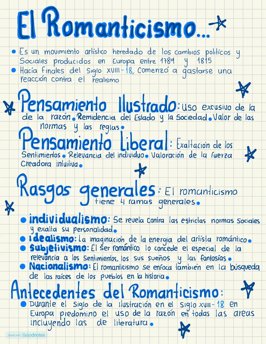 *
El Romanticismo...+
Es un movimiento artístico heredado de los cambios politicos y
Sociales producidos en Europa entre 1789 y 1815
Hacía f