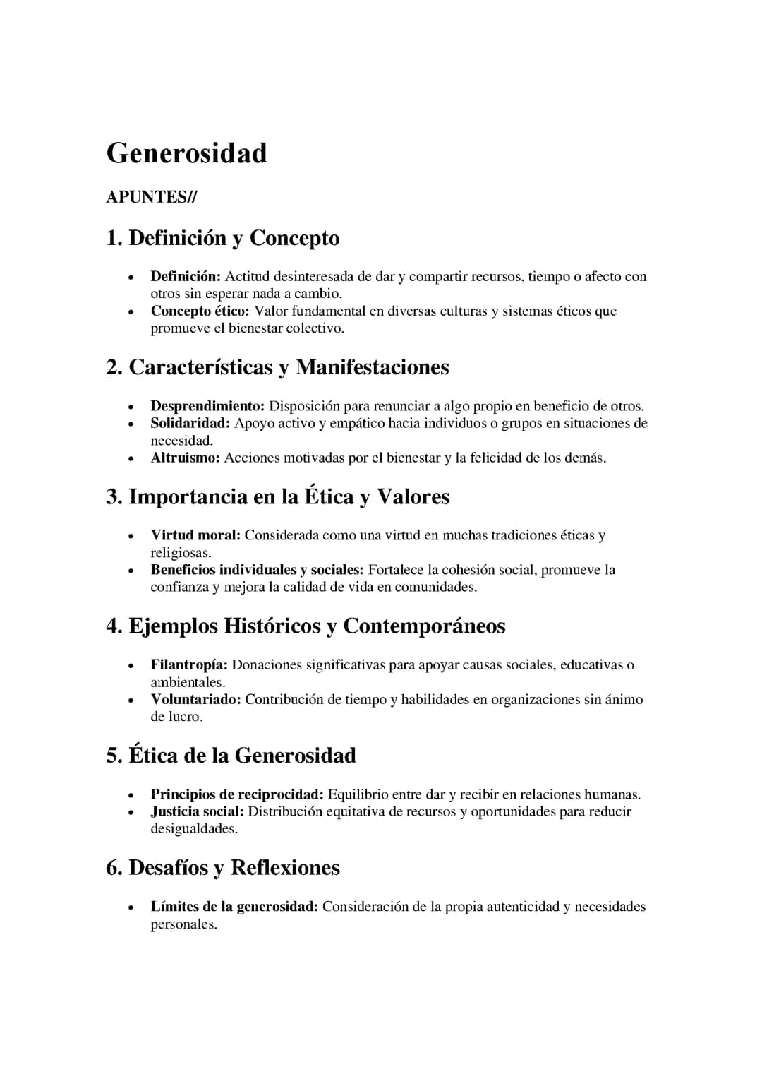 Generosidad