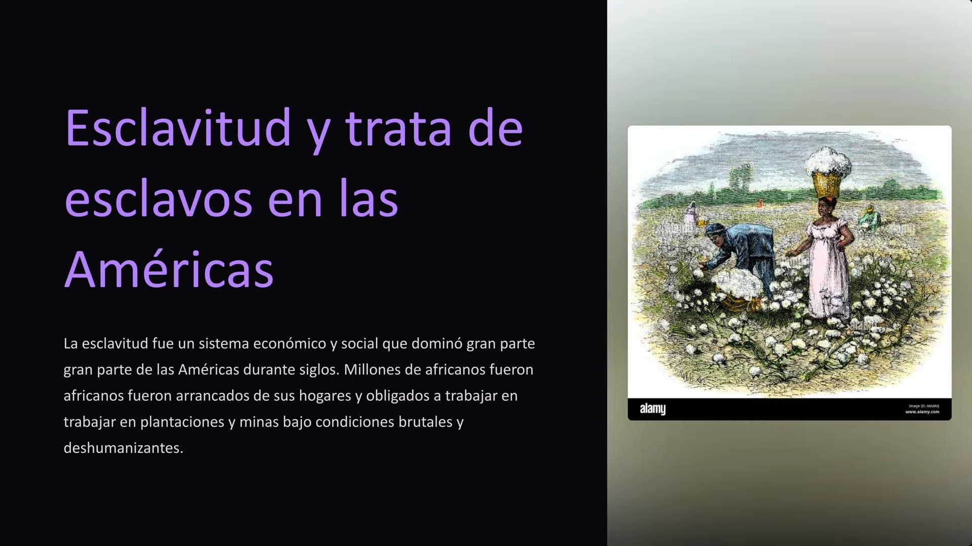 Esclavitud y trata de
esclavos en las
Américas
La esclavitud fue un sistema económico y social que dominó gran parte
gran parte de las Améri