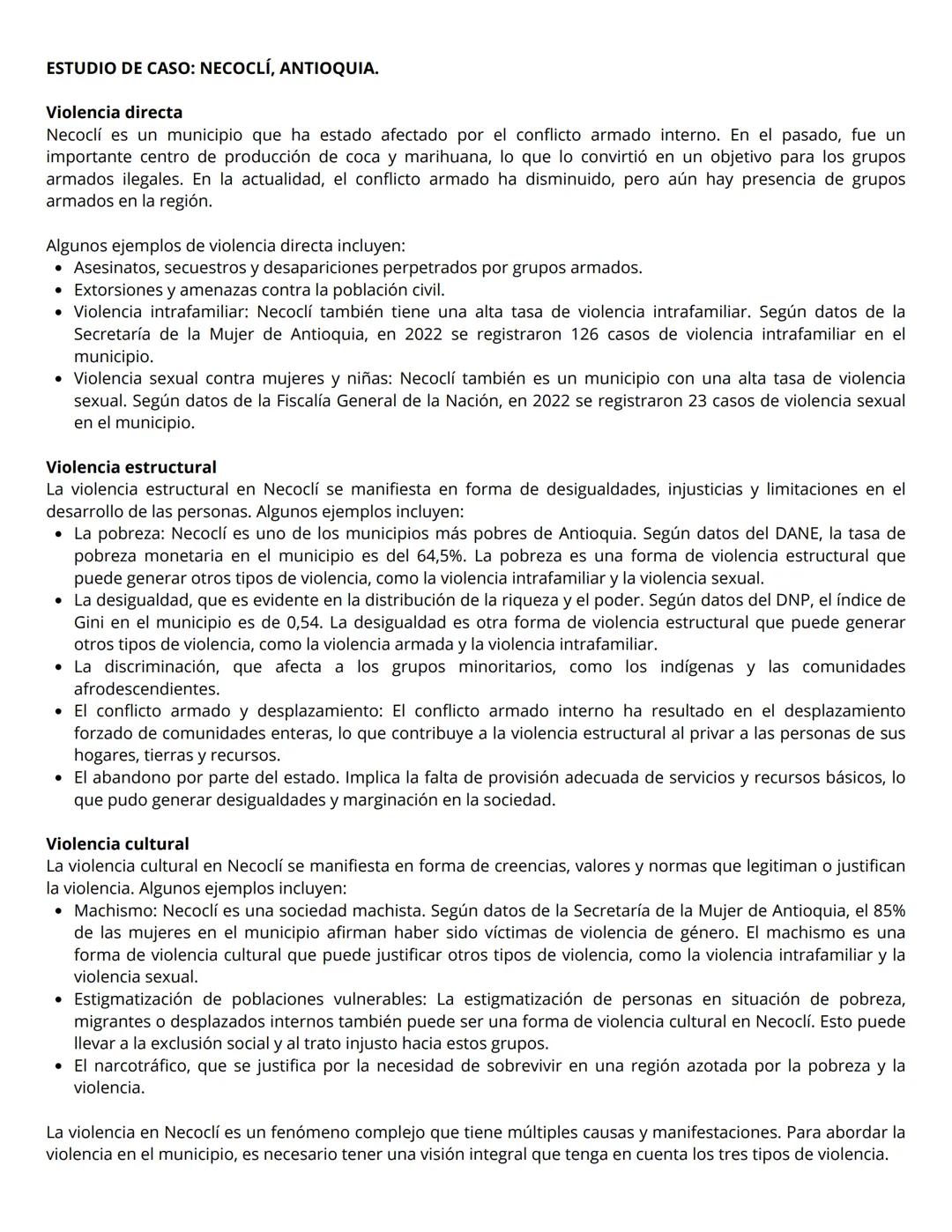 La violencia: cultural, estructural y directa
Johan Galtung
TIPO DE VIOLENCIA
CARACTERÍSTICAS
EJEMPLOS
Violencia Cultural
Violencia
Estructu