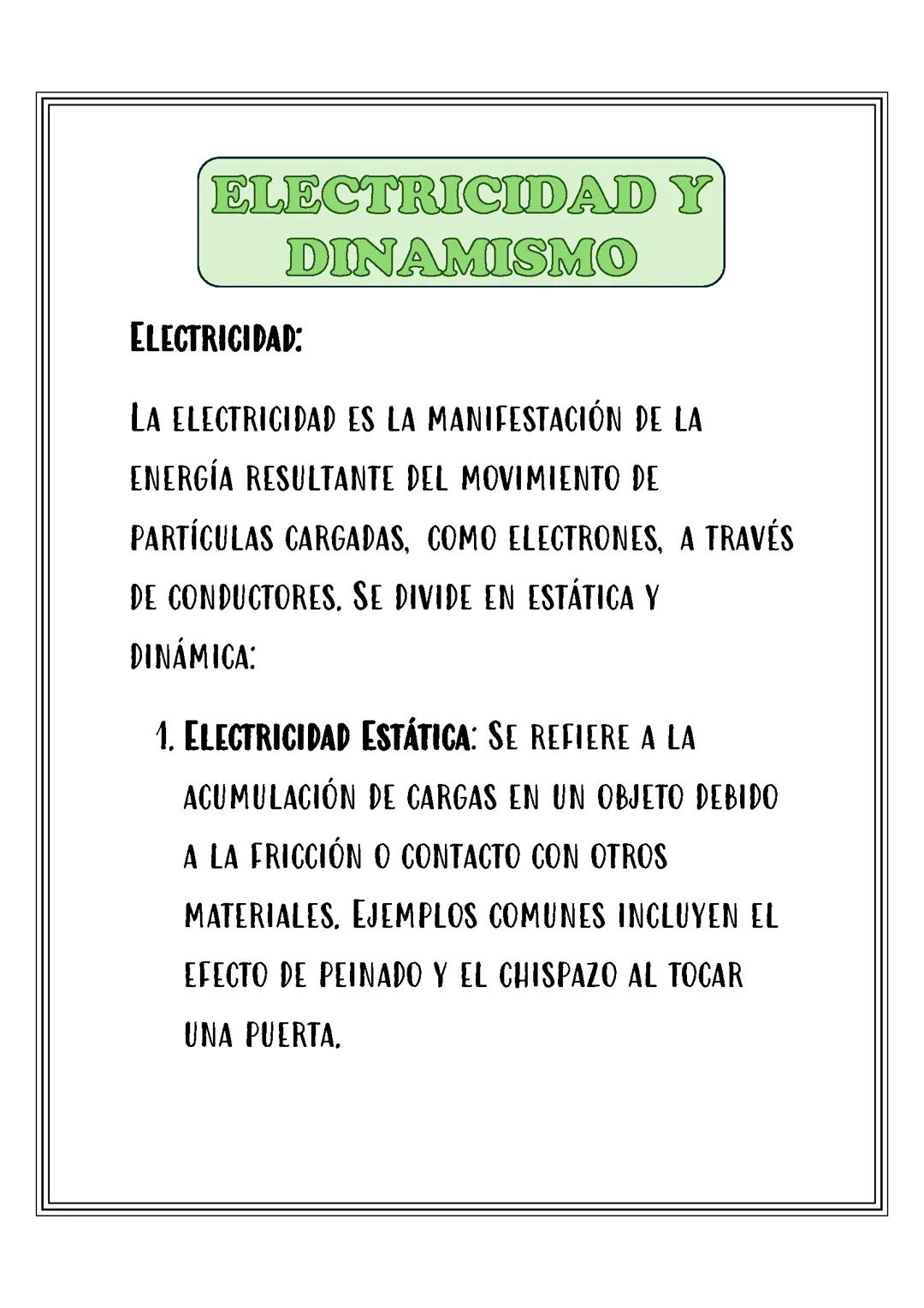 Introducción a la Electricidad y el Dinamismo