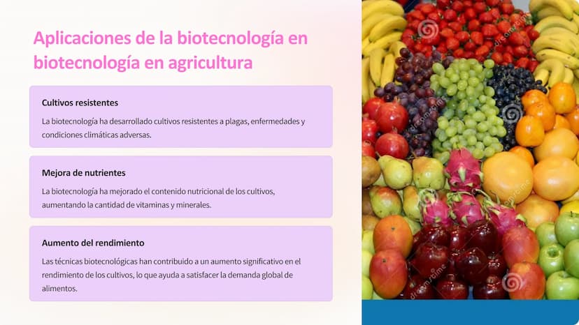 biotecnología
La biotecnología es una rama de la ciencia que utiliza organismos vivos,
sistemas o procesos biológicos para producir producto