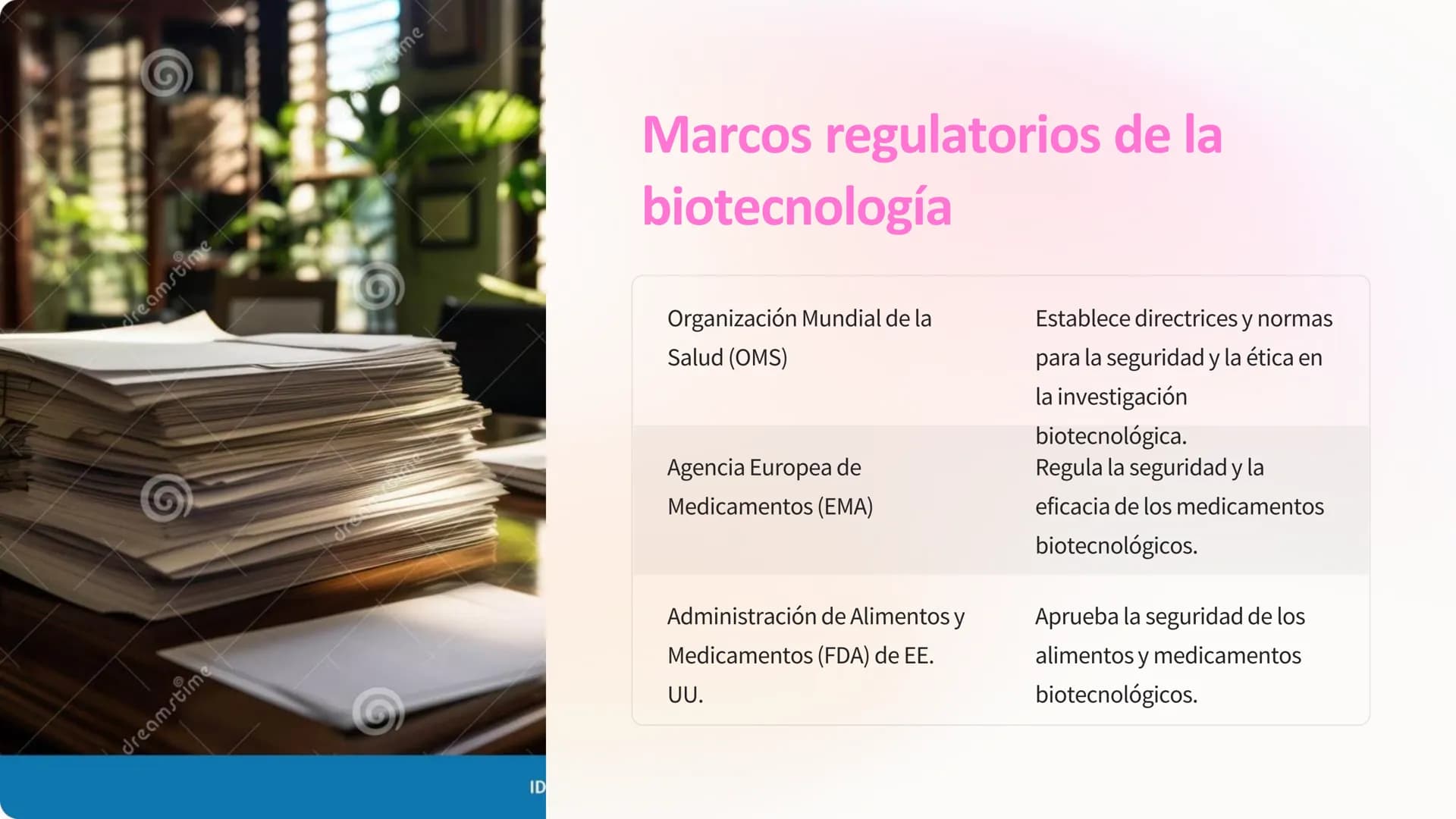 biotecnología
La biotecnología es una rama de la ciencia que utiliza organismos vivos,
sistemas o procesos biológicos para producir producto