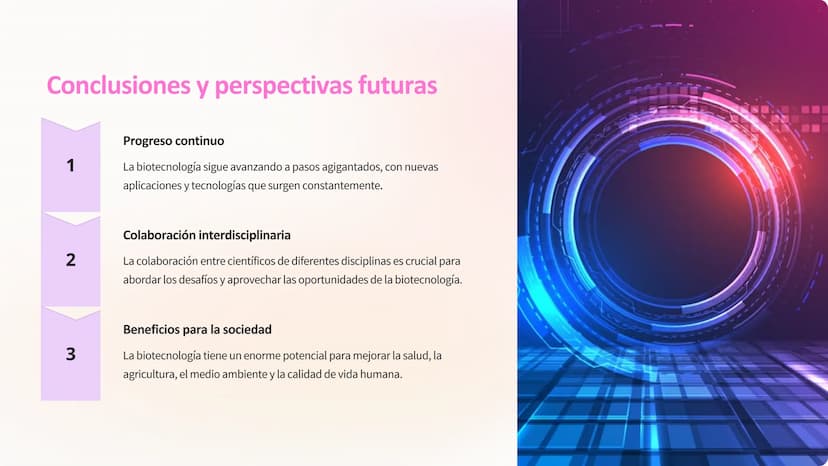 biotecnología
La biotecnología es una rama de la ciencia que utiliza organismos vivos,
sistemas o procesos biológicos para producir producto