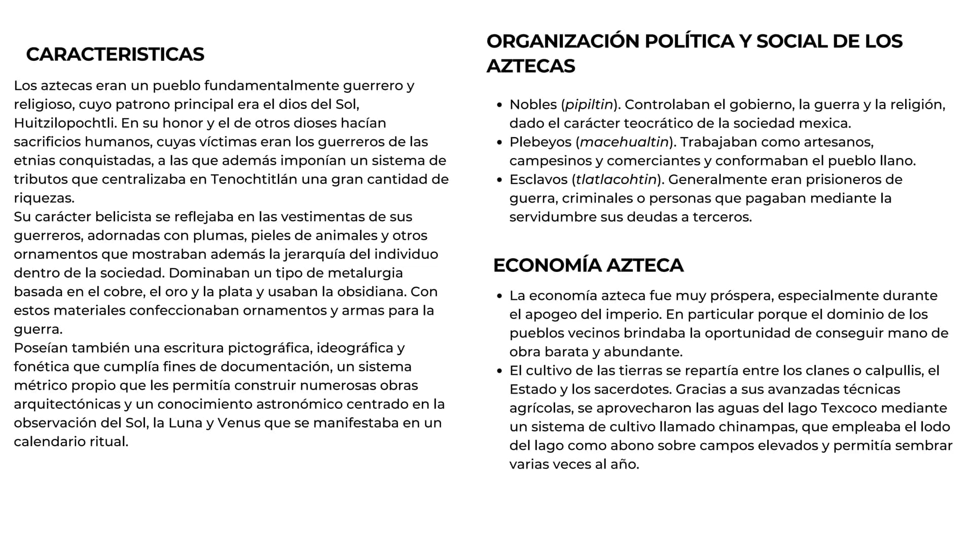 Cultura azteca ¿QUE ES?
Se conoce como los aztecas, tenochcas o mexicas a uno de
los pueblos mesoamericanos más conocidos de la época
precol
