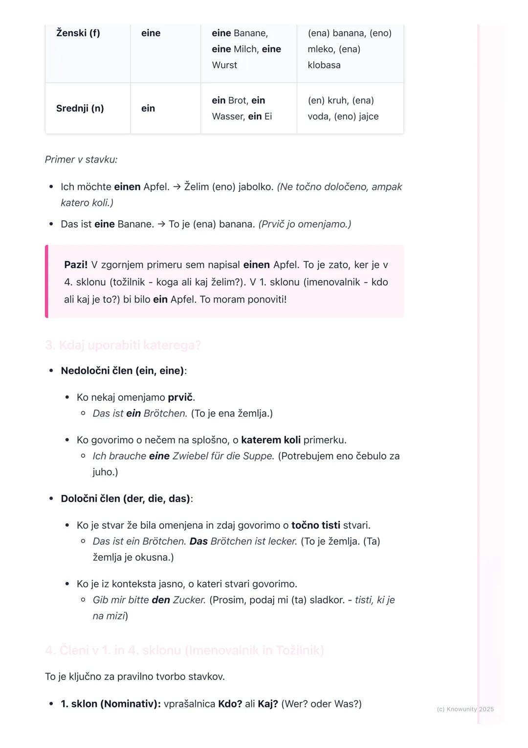 # Določni in nedoločni členi (der,
die, das, ein, eine)

Kaj so členi in zakaj jih potrebujemo?

Členi so kratke besede, ki stojijo pred sam