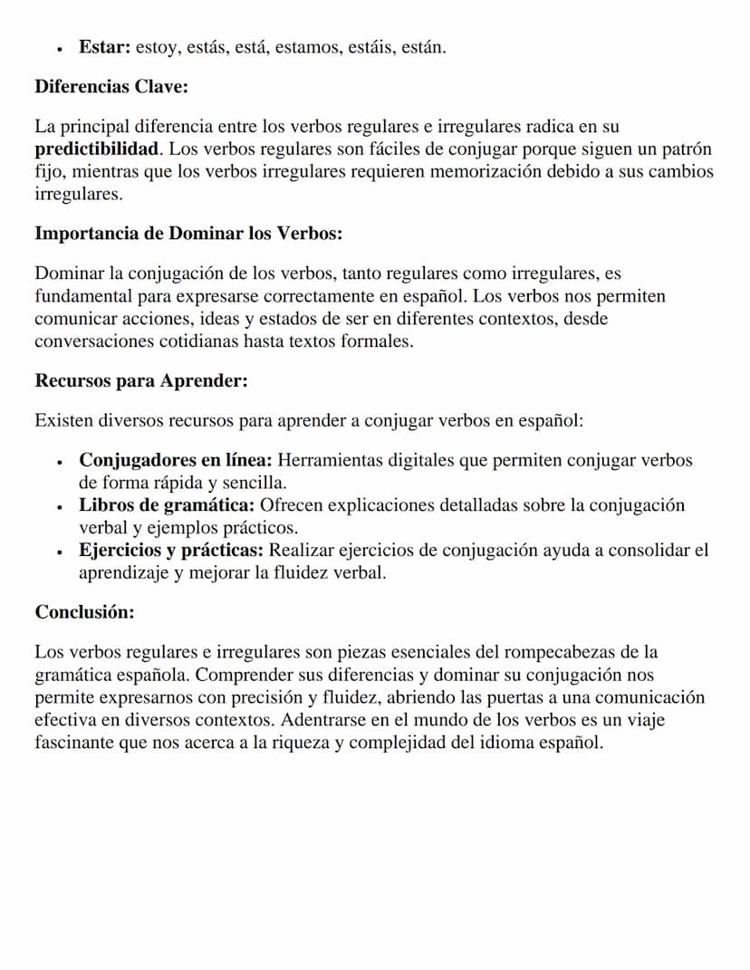 Verbos Regulares e Irregulares
En el fascinante mundo del español, donde las palabras cobran vida y las ideas se
expresan con ritmo y color,