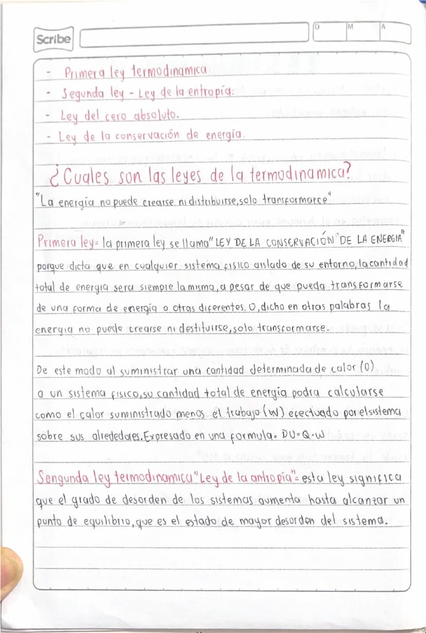 M
Scribe
TERMODINAMICA
Objetivo definir el concepto de termodinamica y su relación con
nuestro entorno inmediato.
La termodinamica en la fis