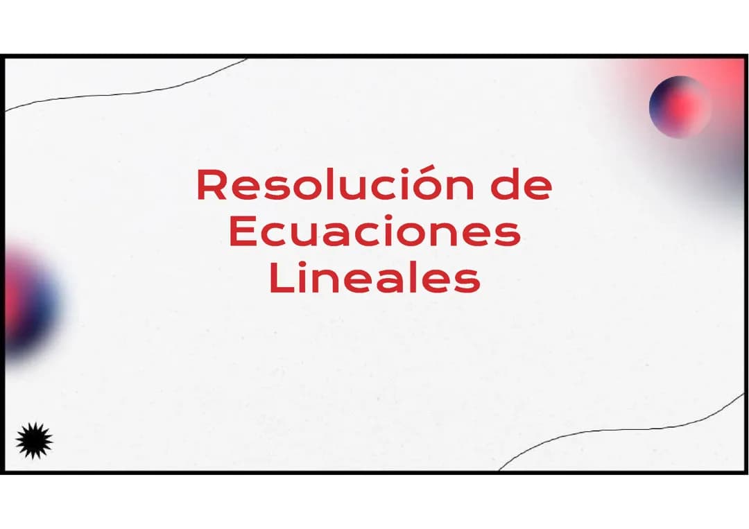 Ecuaciones lineales