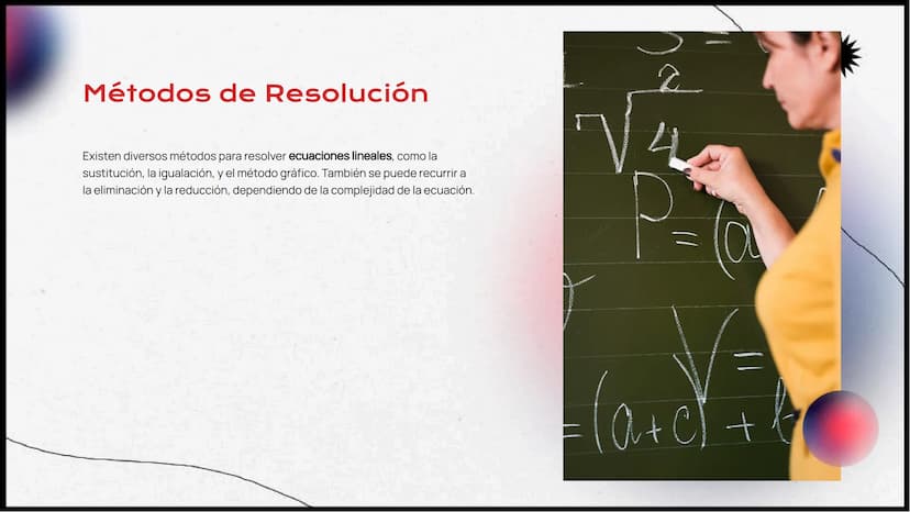 Resolución de
Ecuaciones
Lineales Introducción
En la resolución de ecuaciones lineales, se busca encontrar el valor de la
incógnita que sati