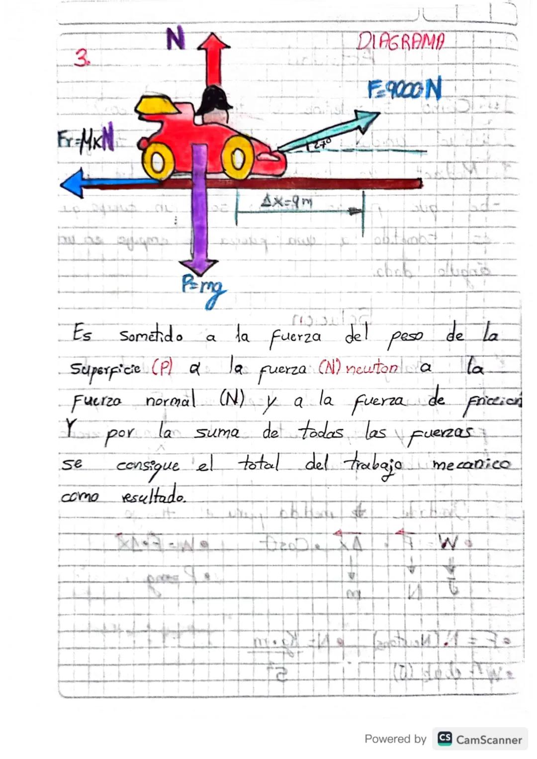 Solución

1. El trabajo mecánico es el producto de
la fuerza por el desplazamiento. Si hay
fuerza y desplazamiento en la misma dirección
hay