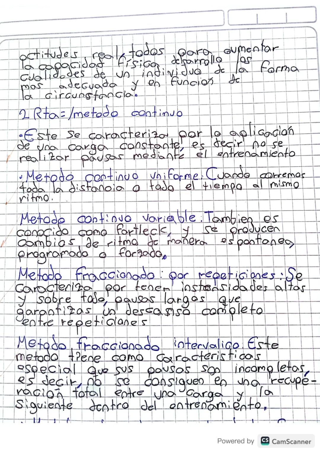 IRta = Solucion = General
• Los metodos de entrenamiento son una
manera de organizar Ds ejercicios de
Uno seción de entrenamiento enfocados

