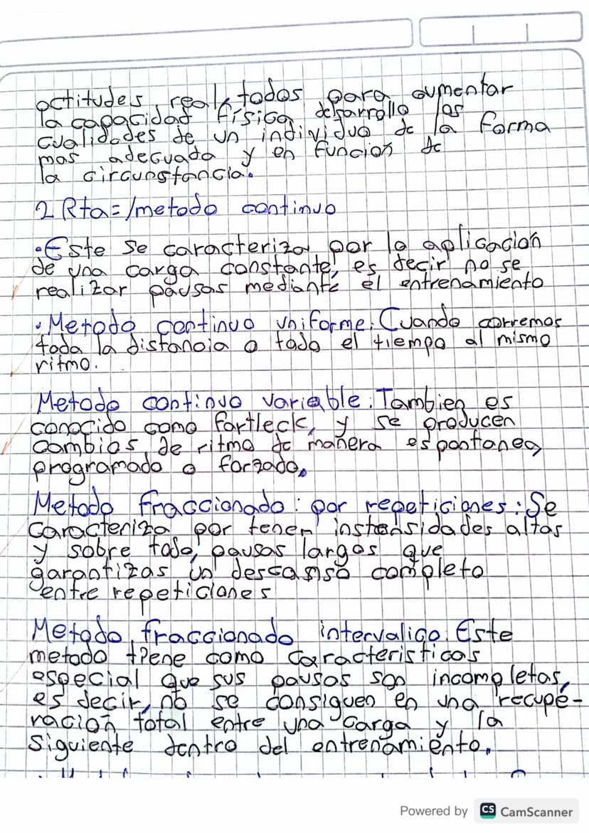IRta = Solucion = General
• Los metodos de entrenamiento son una
manera de organizar Ds ejercicios de
Uno seción de entrenamiento enfocados
