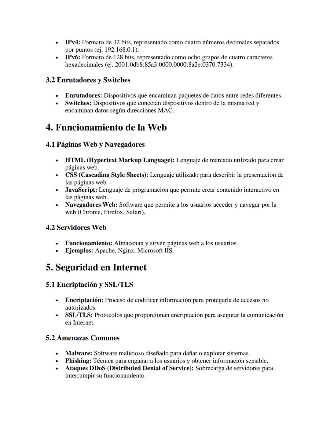 Internet y su Funcionamiento
APUNTES//
1. Estructura de Internet
1.1 Redes y Servidores
• Red de redes: Internet es una vasta red de redes i