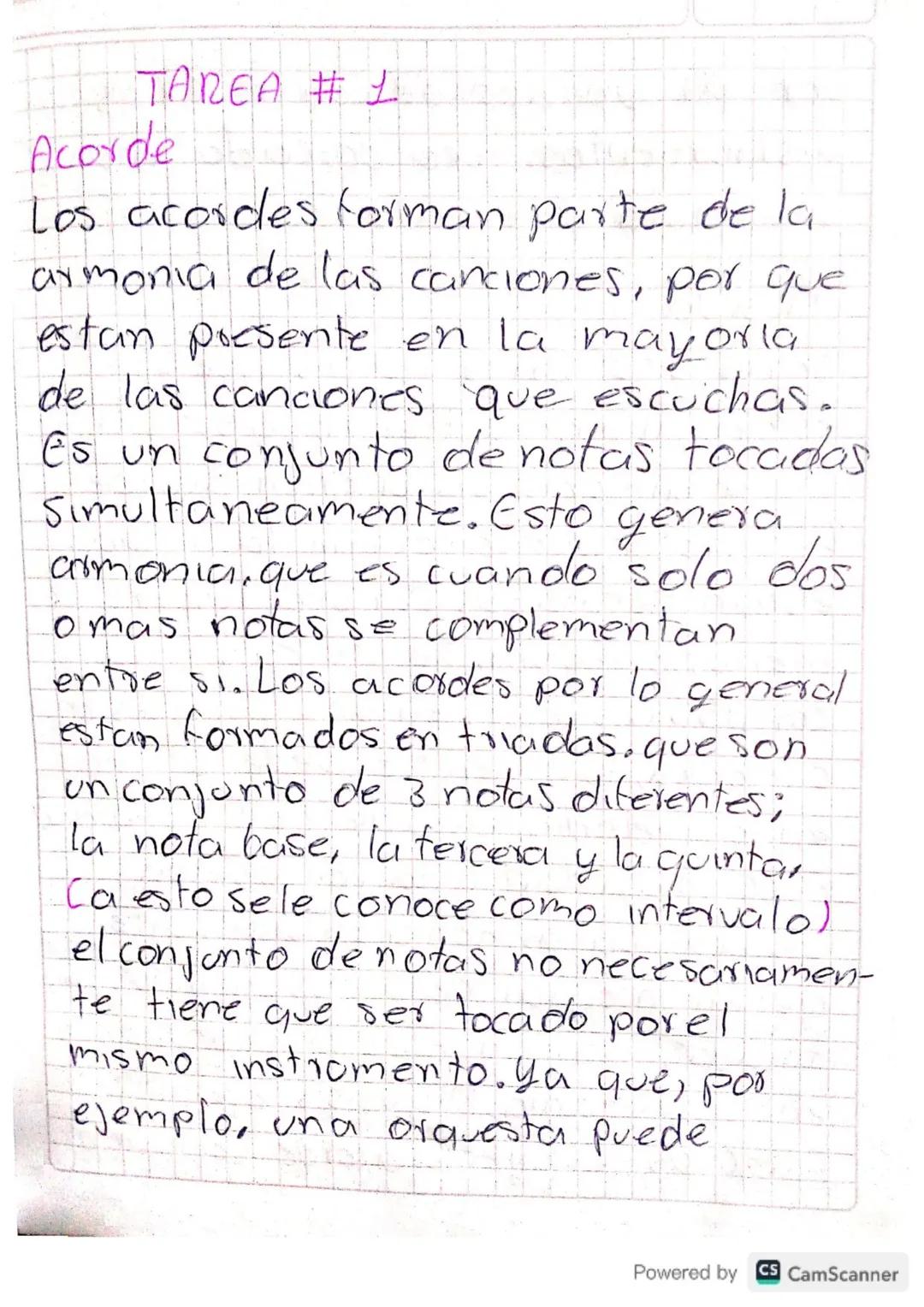 TAREA # 1
Acorde
Los acordes forman parte de la
armonia de las canciones, por que
estan presente en la mayorla
de las canciones que escuchas