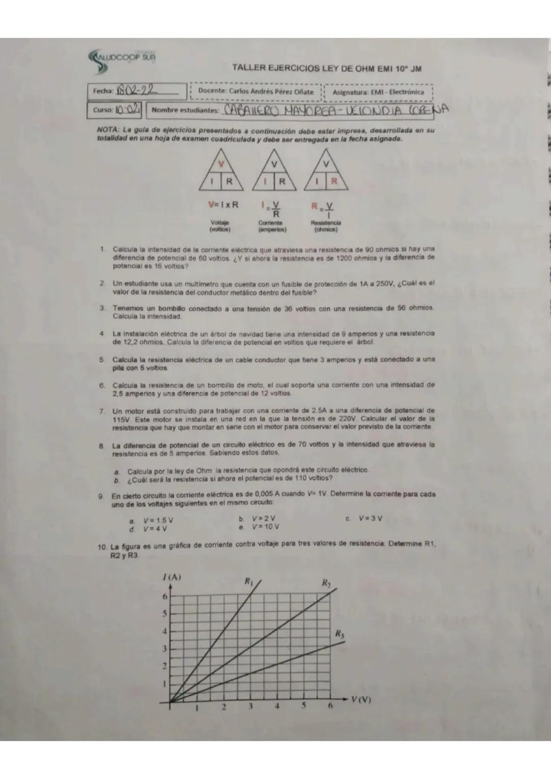 PROCEDIMIENTOS

•PRCCEDIMIE#
$I = \frac{U}{R}$
$J:\frac{16}{1200} = 0.013 A$
•PROCEDIMIENTO 1 PARTE 1
$I = \frac{U}{I}$
$I:\frac{60}{90} = 0