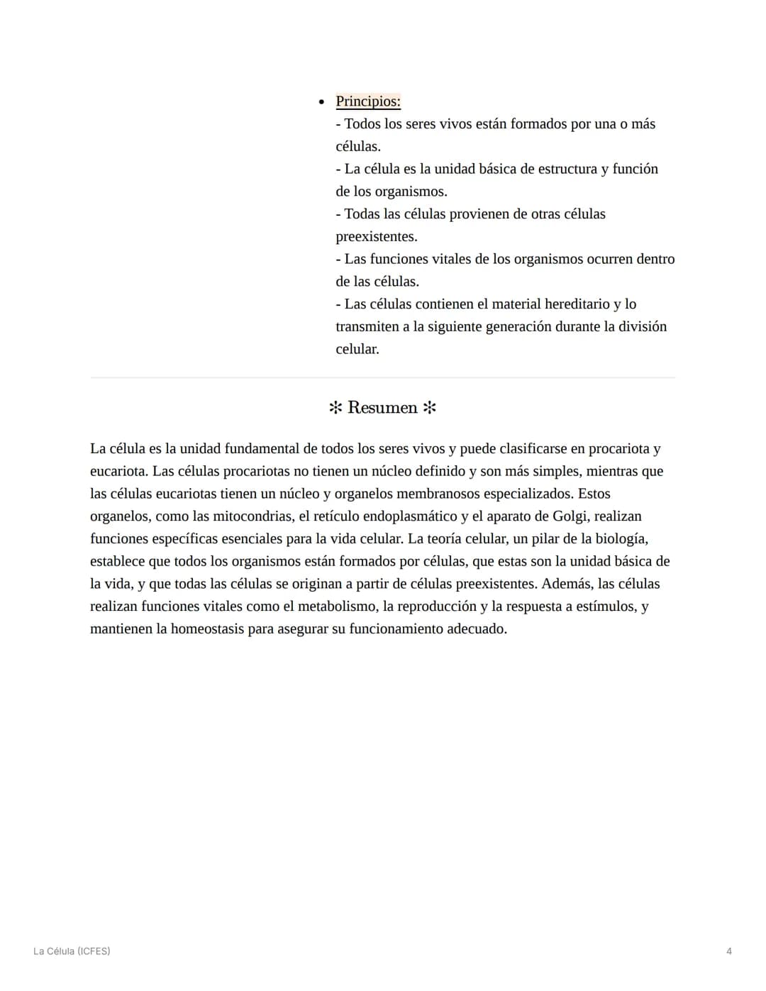 La Célula (ICFES)
La Célula *
Preguntas o Ideas Clave *
• ¿Qué características
diferencian a una célula
procariota de una
eucariota?
¿Cuáles