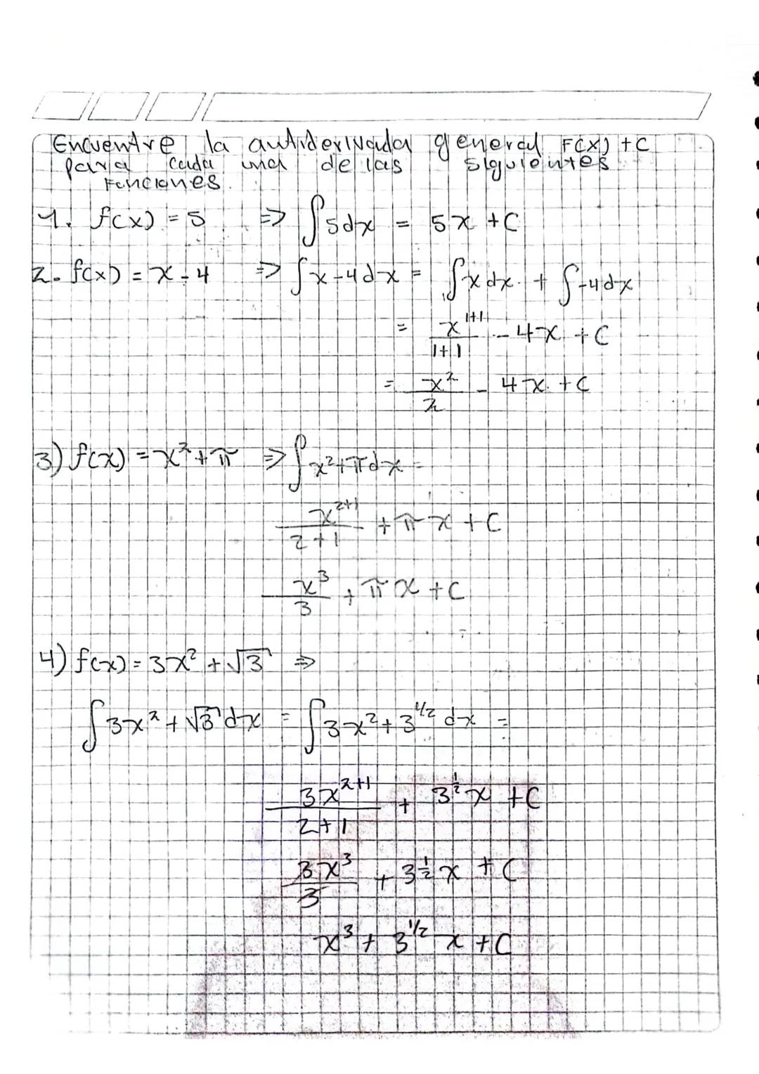 Calcular la Antiderivada
