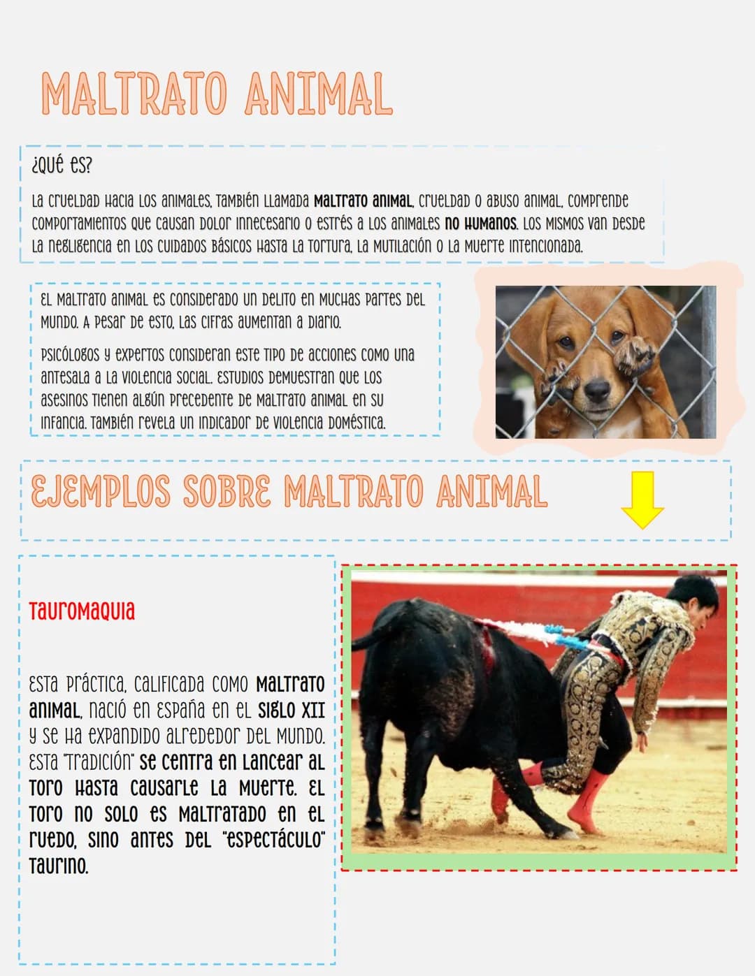 MALTRATO ANIMAL
¿Qué es?
La cruеLDAD Hacia Los animales, TAMBIÉN LLAMADA MALTгaтo animal, cruеLDAD O ABUSO ANIMAL, COMprende
COMPORTAMIENTOS