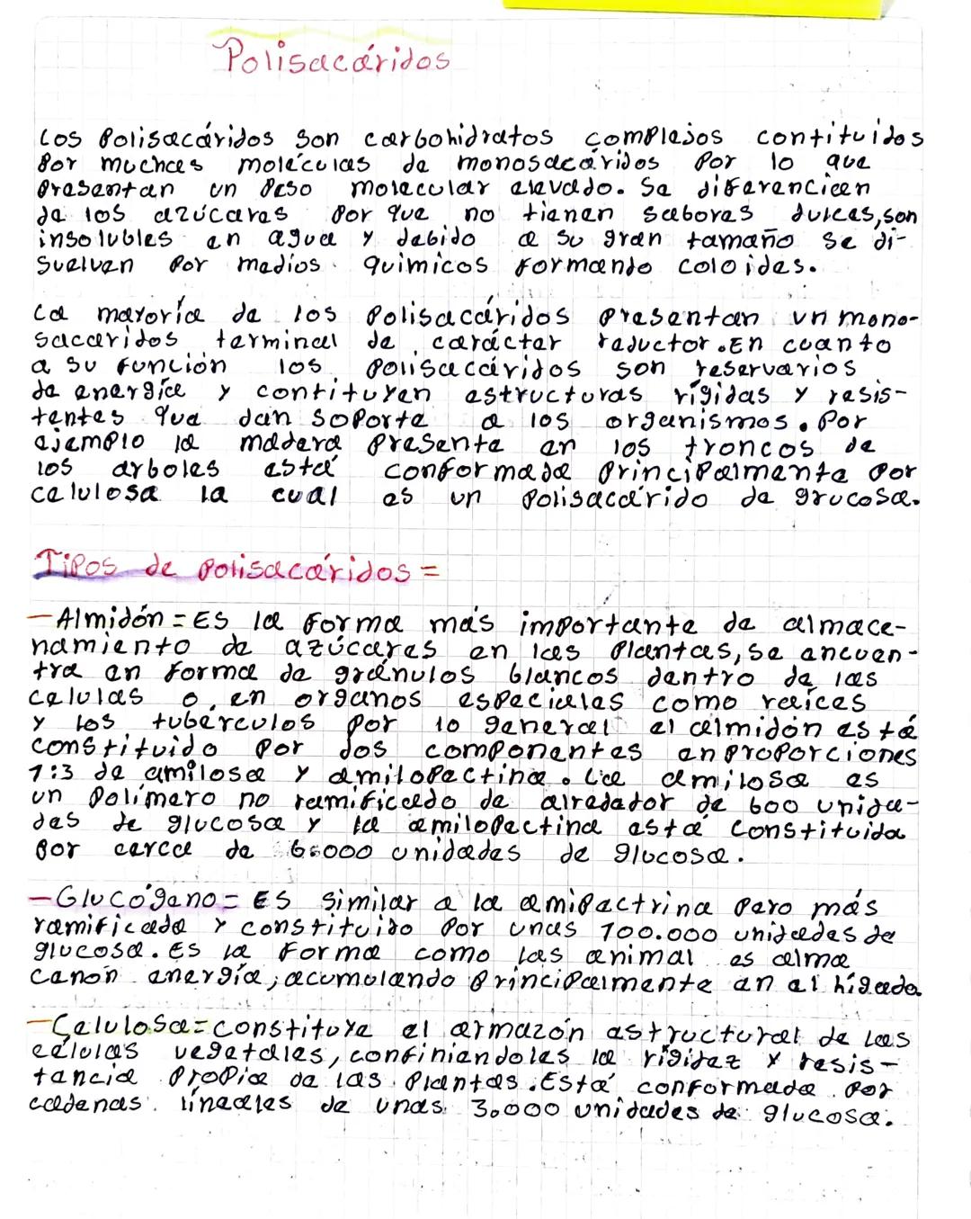 # Polisacáridos

Los Polisacáridos son carbohidratos complejos contituidos.
Bor muchces moléculas de monosacáridos por lo que
Presentan un d