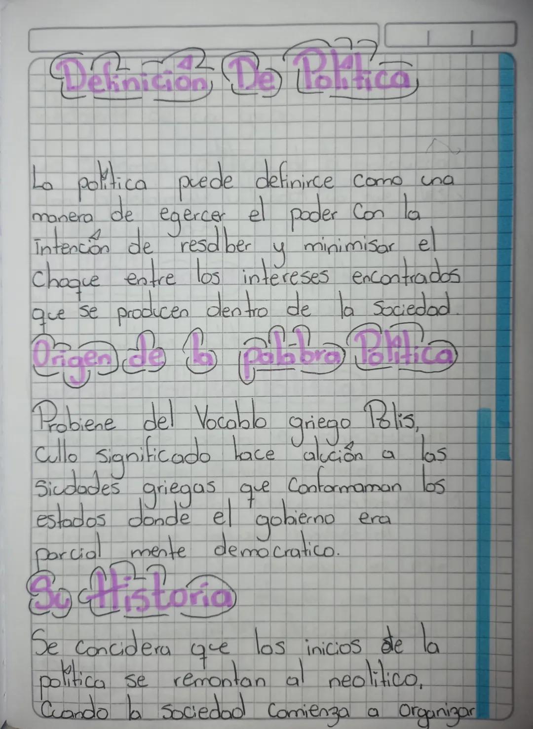 La Politica
Es el conjunto de rebciones derivados
de la interacción de los seres humanos.
Como Consecuencia de vivir en Sociedod. Definicion