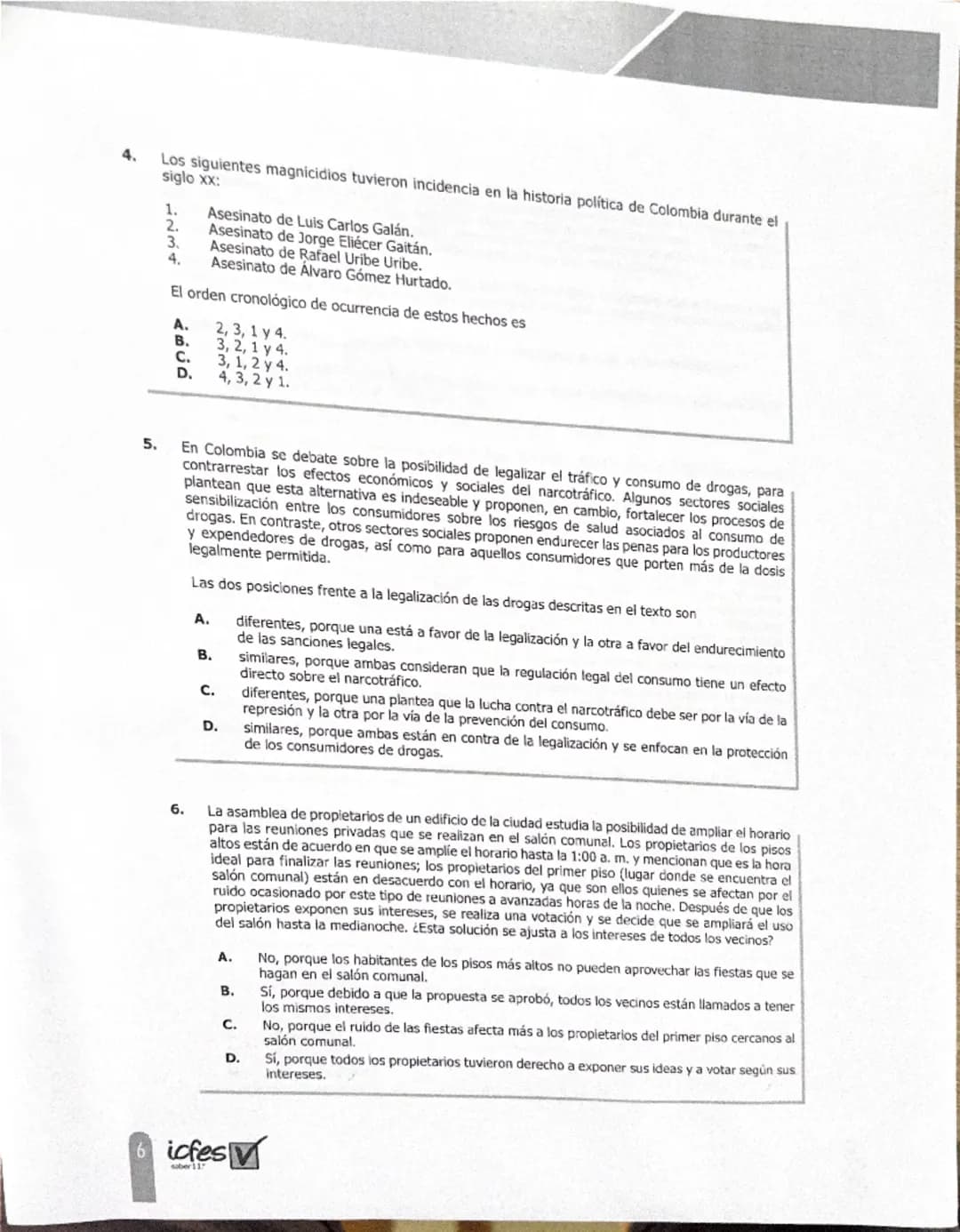 PRUEBA DE SOCIALES Y COMPETENCIAS
CIUDADANAS
1. Como argumento a favor del vegetarianismo, una persona afirma que consumir carne es nocivo
p