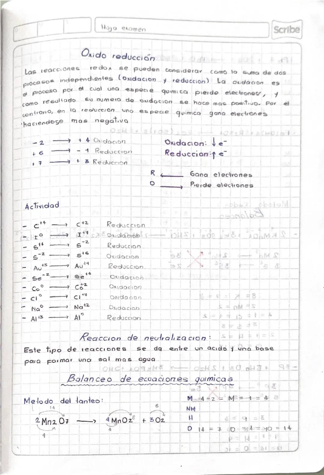 A
calor energia
reversible
reversible
Scribe

Reacciones y ecuaciones quimicas:
Una reaccion quimica es el proceso en el cual una o mas sus.