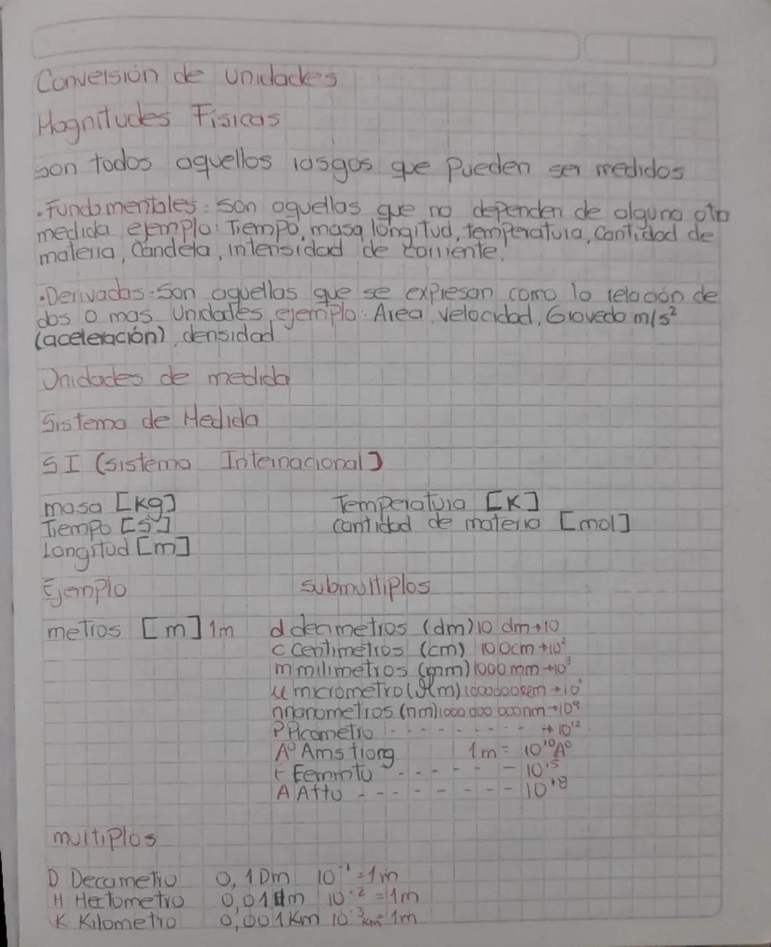 Conversión de unidades
Hagnitudes Fisicas
son todos aquellos iasgos que pueden ser medidos
•Fundo mentales: Son aquellas que no dependen de 