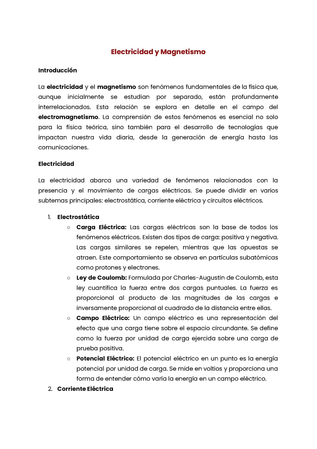 Electricidad y Magnetismo